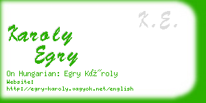 karoly egry business card